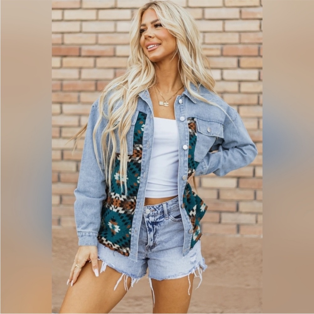 Aztec pattern denim jacket - Picture 11 of 11